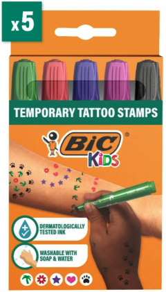 Set 5 stampile pentru tatuaje temporare - Bic
