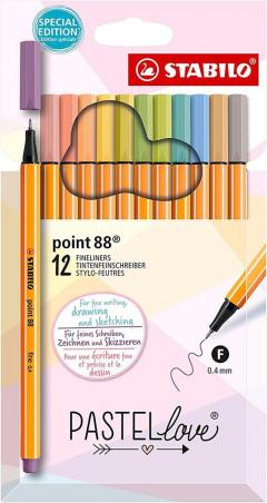 Set 12 fineliners - Pastel Love Point - Multicolor