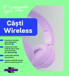 Casti wireless - Raspundel Istetel, Roz