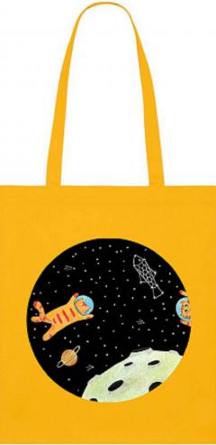 Tote bag - Space Cats - Galben