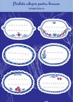 Set 6 etichete autocolante - Borcane