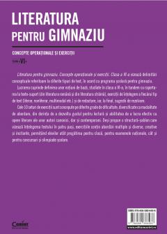 Literatura pentru gimnaziu. Concepte operationale si exercitii. Clasa a VI-a