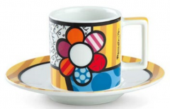 Set 2 cesti 90 ml cu farfurioara - Britto Flowers