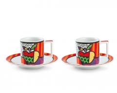 Set 2 cesti cu farfurii - Britto Apple, 90 ml