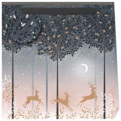 Punga cadou - Moonlit Deer Blush & Grey Ombre - Medium Christmas Bag