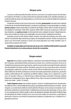 Limba romana. Teste-grila pentru admiterea la Academia de Politie si la scolile postliceale de politie si jandarmi