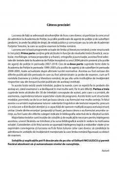 Limba romana. Teste-grila pentru admiterea la Academia de Politie si la scolile postliceale de politie si jandarmi