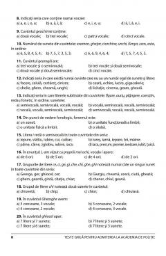 Limba romana. Teste-grila pentru admiterea la Academia de Politie si la scolile postliceale de politie si jandarmi