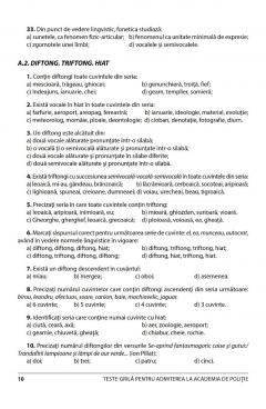 Limba romana. Teste-grila pentru admiterea la Academia de Politie si la scolile postliceale de politie si jandarmi
