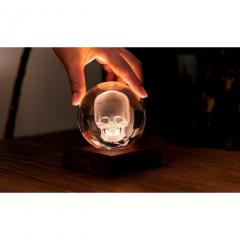 Lampa - Amber Cristal Ball - Skull