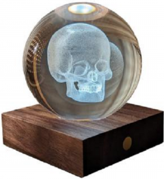 Lampa - Amber Cristal Ball - Skull