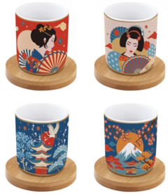 Set 4 cesti cu suport - Tokyo