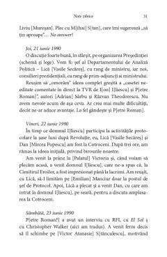 Note zilnice. Consilier prezidential (1990-1992)