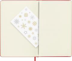 Carnet - Holiday - Moleskine Festive - Large, Hard Cover, Ruled - Snowflake - Red