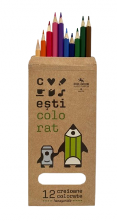 Set 12 creioane colorate - CarturESTI Colorat