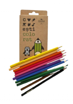 Set 12 creioane colorate - CarturESTI Colorat