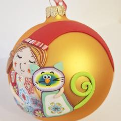 Glob Craciun - Fetita cu pisica (Mai multe modele)