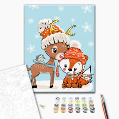 Set pictura pe numere - Vulpea si caprioara