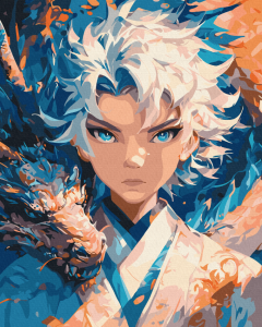 Set pictura pe numere - Baiatul cu dragon