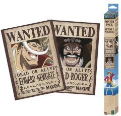 Set 2 postere - One Piece - Wanted Roger & Whitebeard
