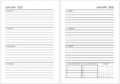 Agenda 2025 - All Black Quartz Office - Pagini liniate