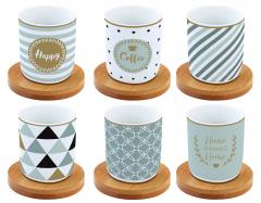 Set 6 cesti pentru cafea - Happy