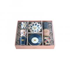 Set 6 cani espresso cu farfurie - Home Sweet Home