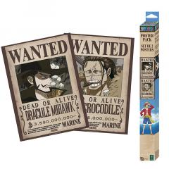 Set 2 postere - One Piece - Wanted Mihawk & Crocodile, Chibi Posters