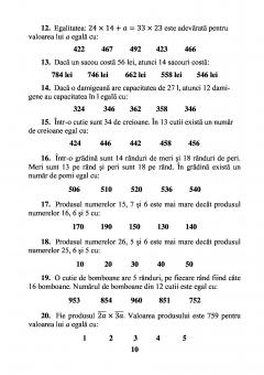 Sa invatam sa inmultim si sa impartim - clasele II - IV