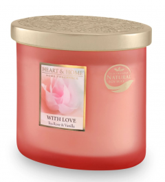 Lumanare parfumata - With Love Tea Rose & Vanilla - 2 Wick Ellipse