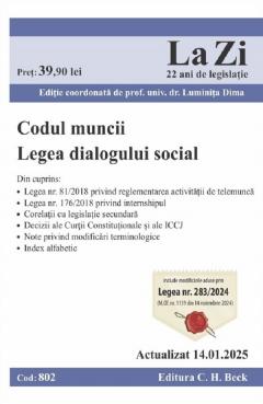 Codul muncii - Legea dialogului social,  Actualizat la 14.01.2025