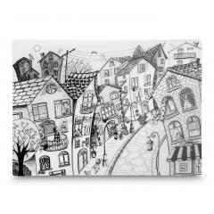 Plansa - Strada cu pisici + Set instrumente de colorat