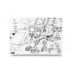 Plansa - Camping + Set instrumente de colorat