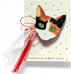 Martisor - Brosa Cat Portrait - Calico
