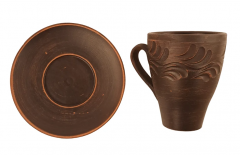 Ceasca din lut cu farfurie - Corund - 150 ml