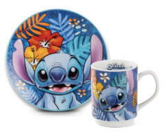 Set cana + farfurie - Disney - Lilo & Stitch - Albastru