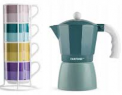 Set 4 cesti + moka pot - Multicolor
