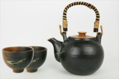 Set ceainic si 2 cesti - Simple Black