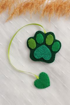 Semn de carte - Labuta de pisica cu iubire - Verde