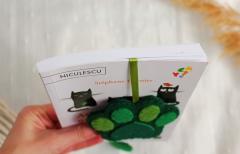 Semn de carte - Labuta de pisica cu iubire - Verde