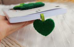 Semn de carte - Labuta de pisica cu iubire - Verde