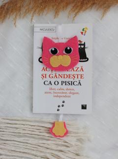 Semn de carte - Motan roz