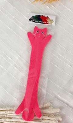 Semn de carte - Pisica castravete roz