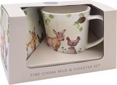 Set cana portelan cu suport - Goat & Hen