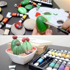 Set complet de pictura - Ohuhu Acuarele acrilice, 24 tuburi multicolor