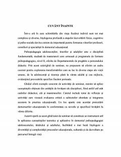 Psihopedagogia adolescentilor, tinerilor si adultilor