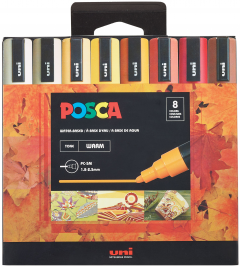 Set 8 markere - Posca PC-5M - Warm Tones