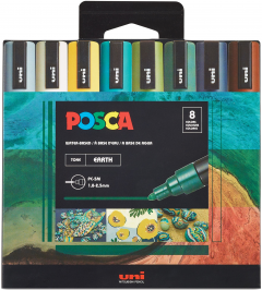 Set 8 markere - Posca PC-5M - Earth Tones