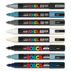 Set 8 markere - Posca PC-5M - Monotone