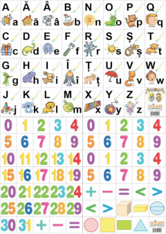 Set planse - Litere si cifre, clasa pregatitoare